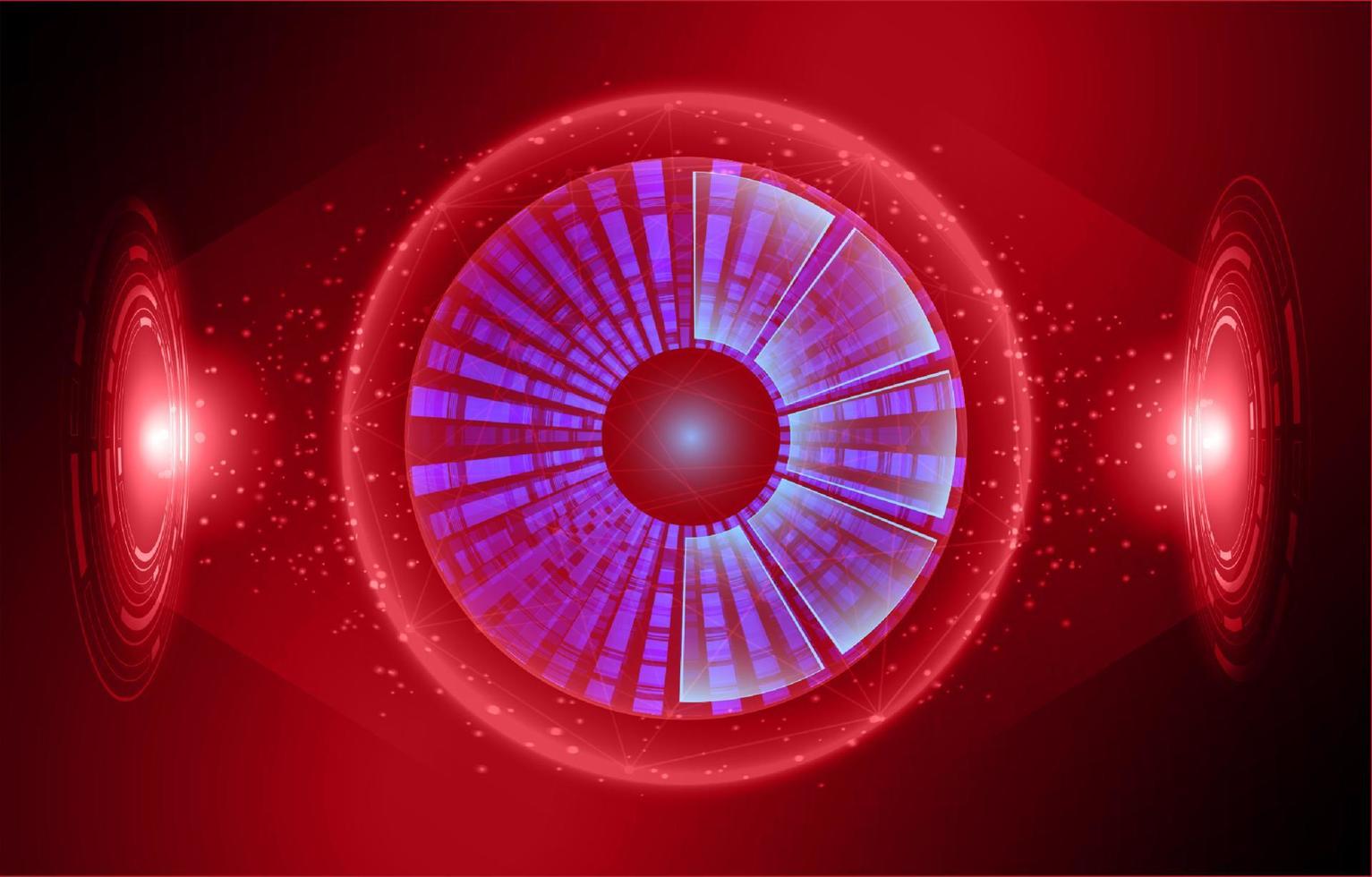 Modern Holographic Eye on Technology Background vector