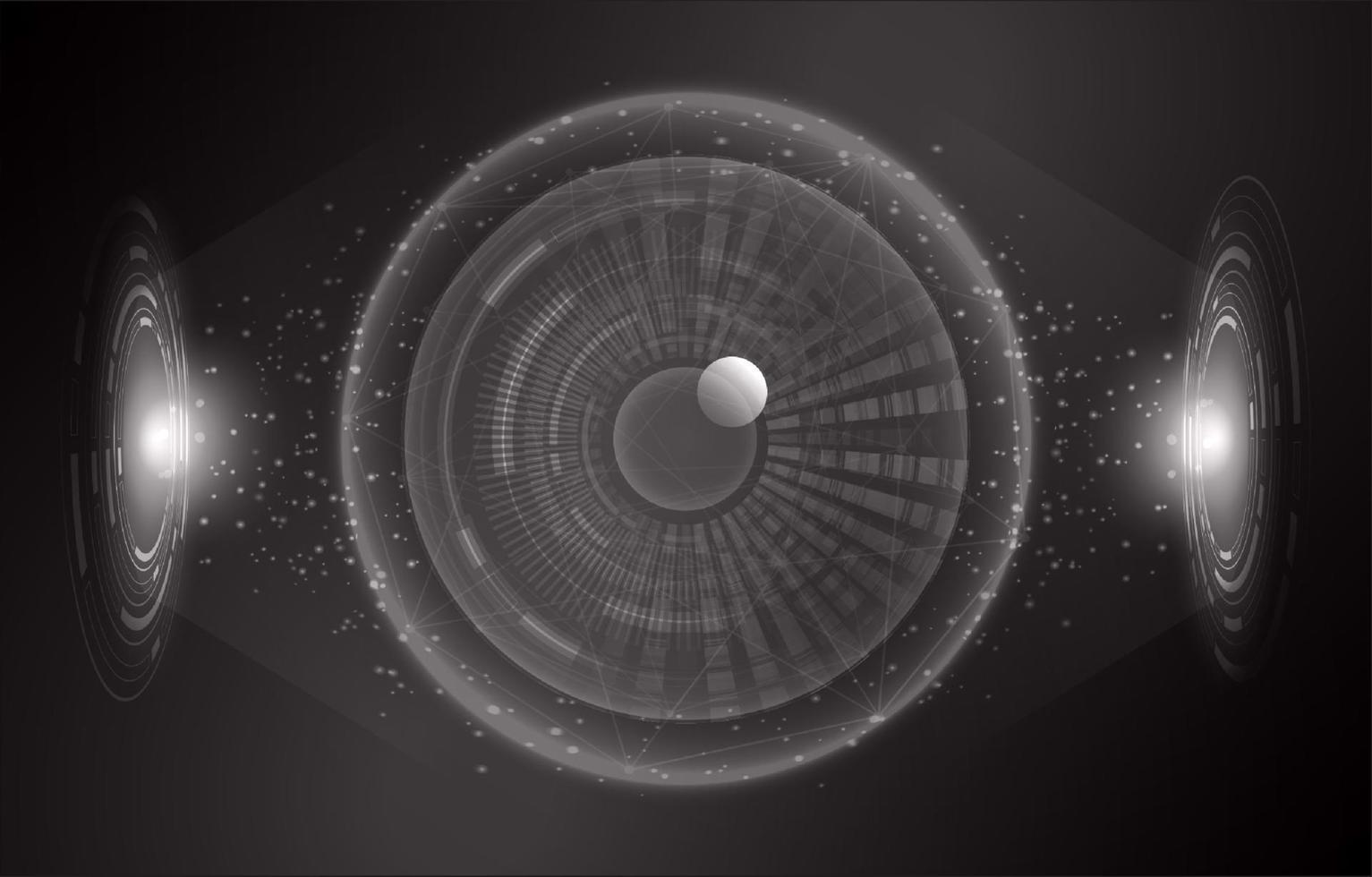 Modern Holographic Eye on Technology Background vector