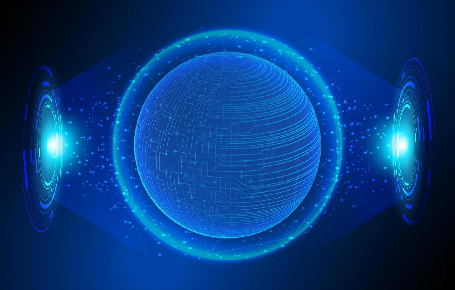Modern Holographic Globe on Technology Background vector