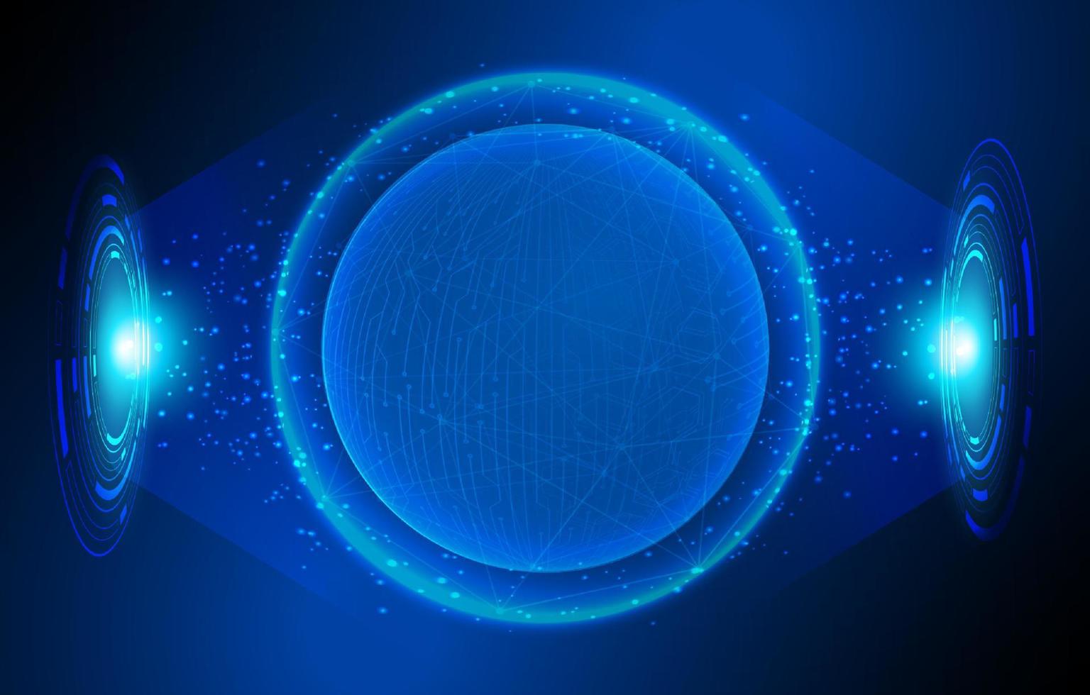 Modern Holographic Globe on Technology Background vector