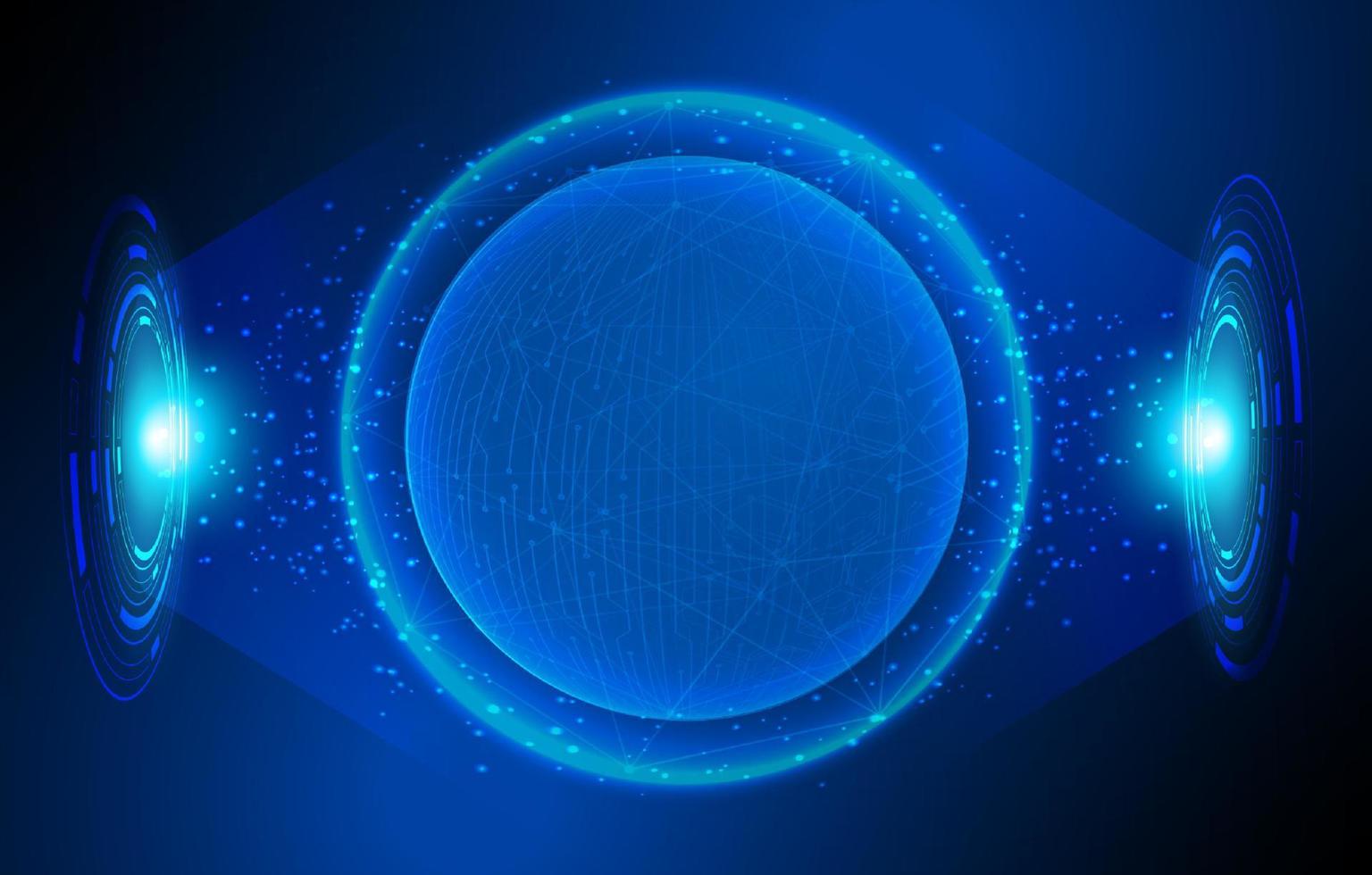 Modern Holographic Globe on Technology Background vector