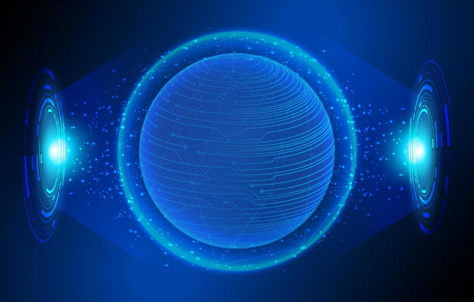 Modern Holographic Globe on Technology Background vector