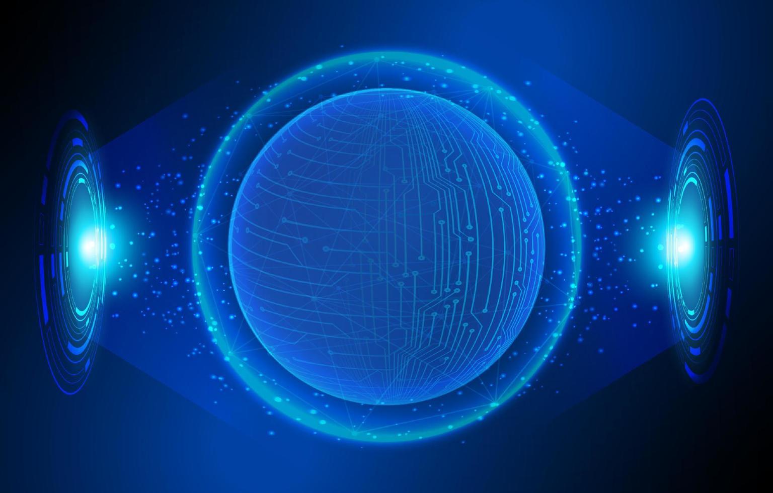 Modern Holographic Globe on Technology Background vector