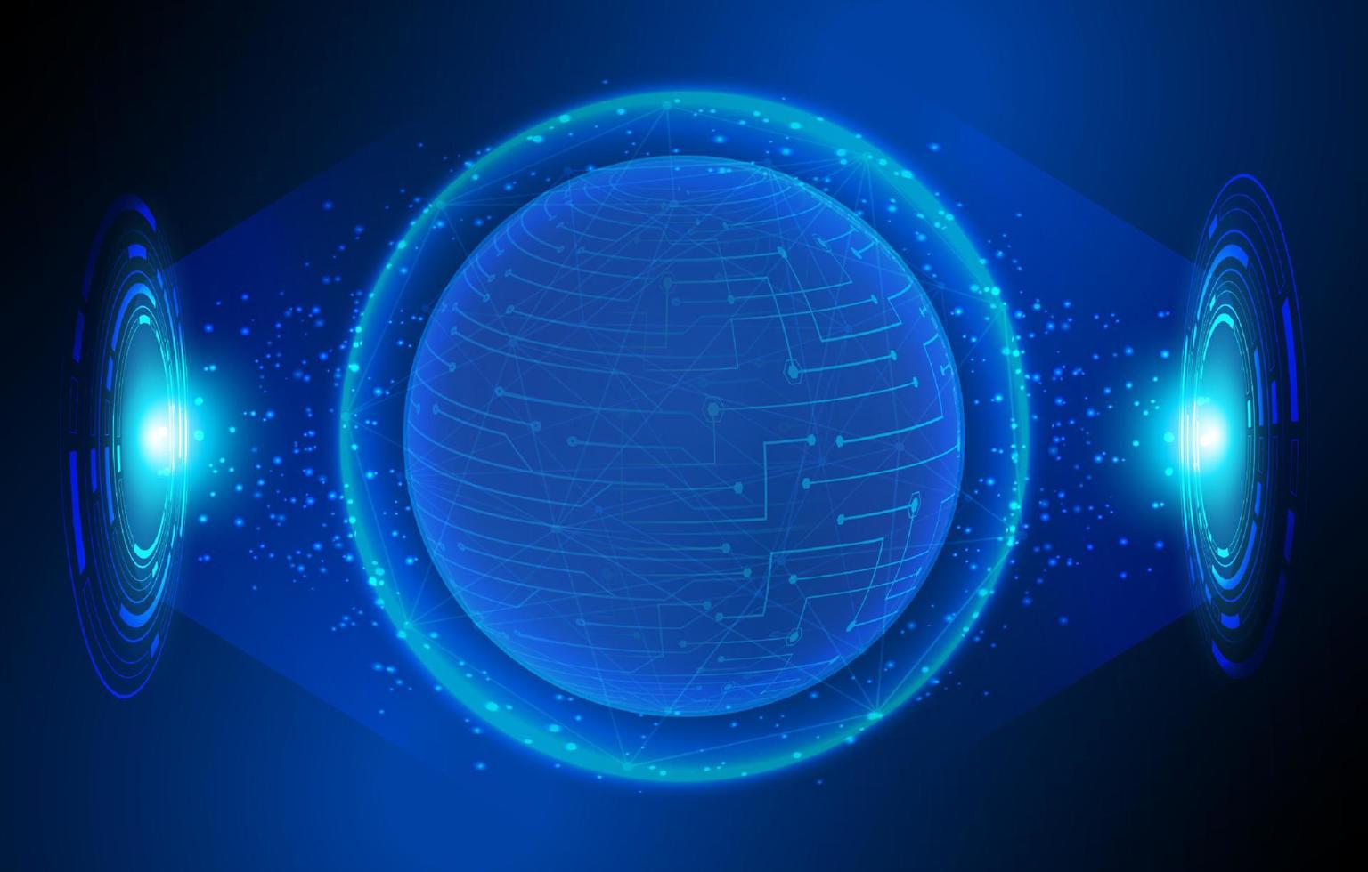 Modern Holographic Globe on Technology Background vector