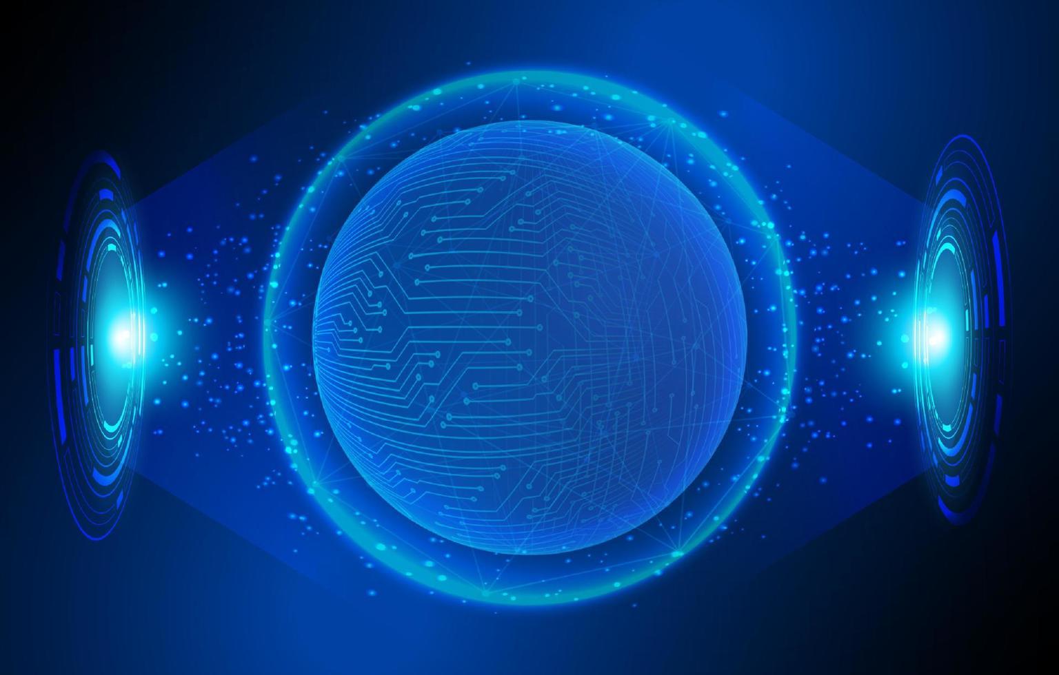 Modern Holographic Globe on Technology Background vector