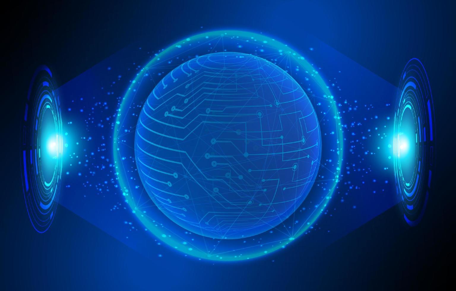 Modern Holographic Globe on Technology Background vector