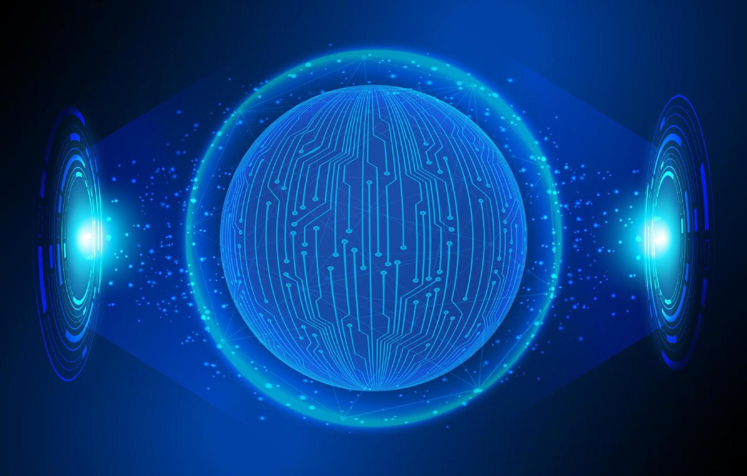 Modern Holographic Globe on Technology Background vector