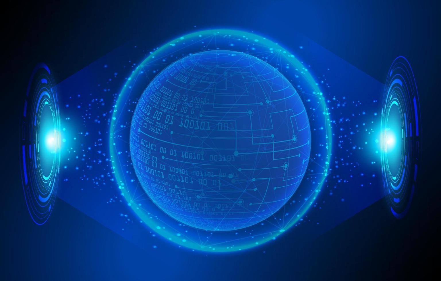 Modern Holographic Globe on Technology Background vector