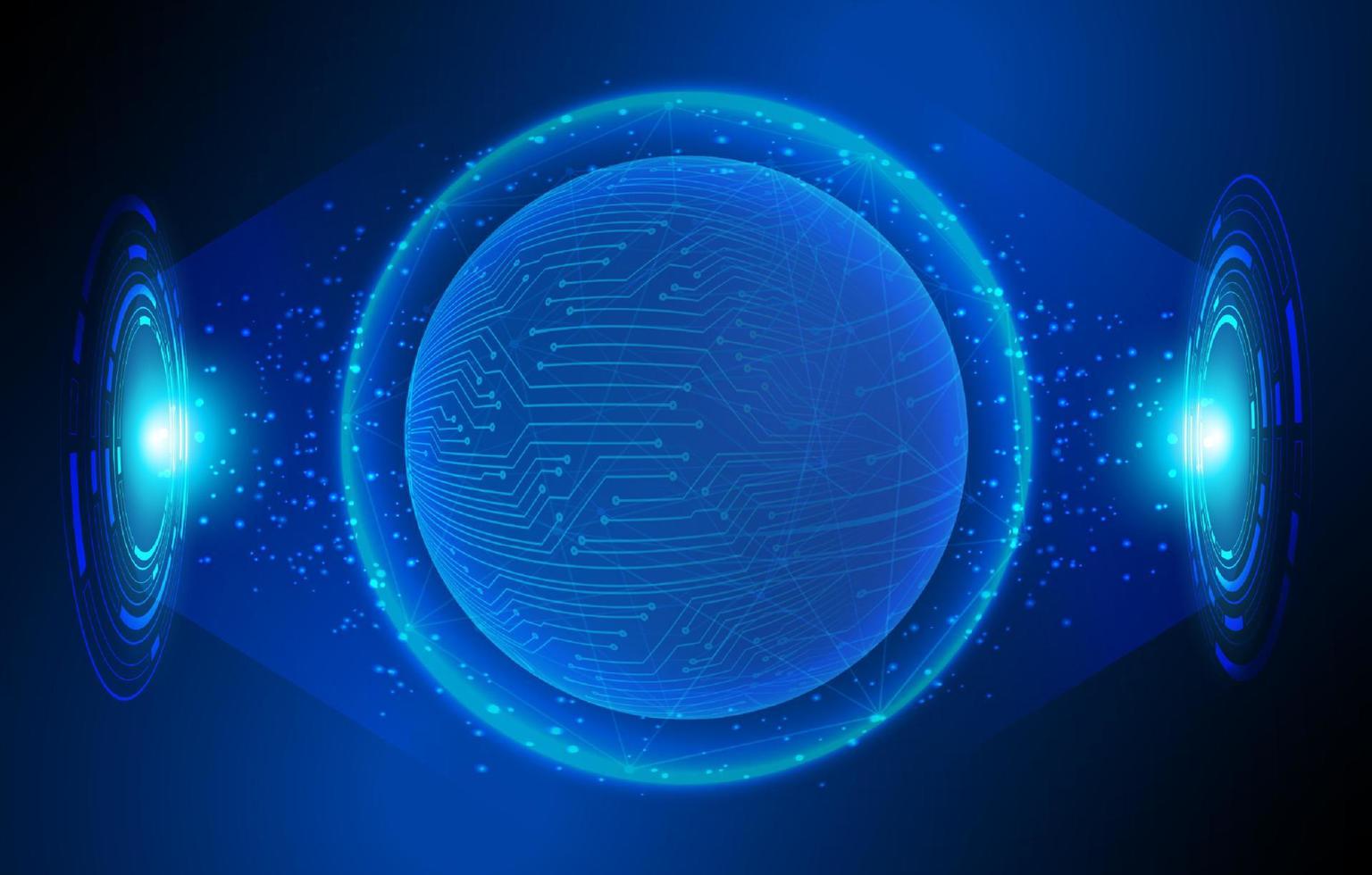Modern Holographic Globe on Technology Background vector