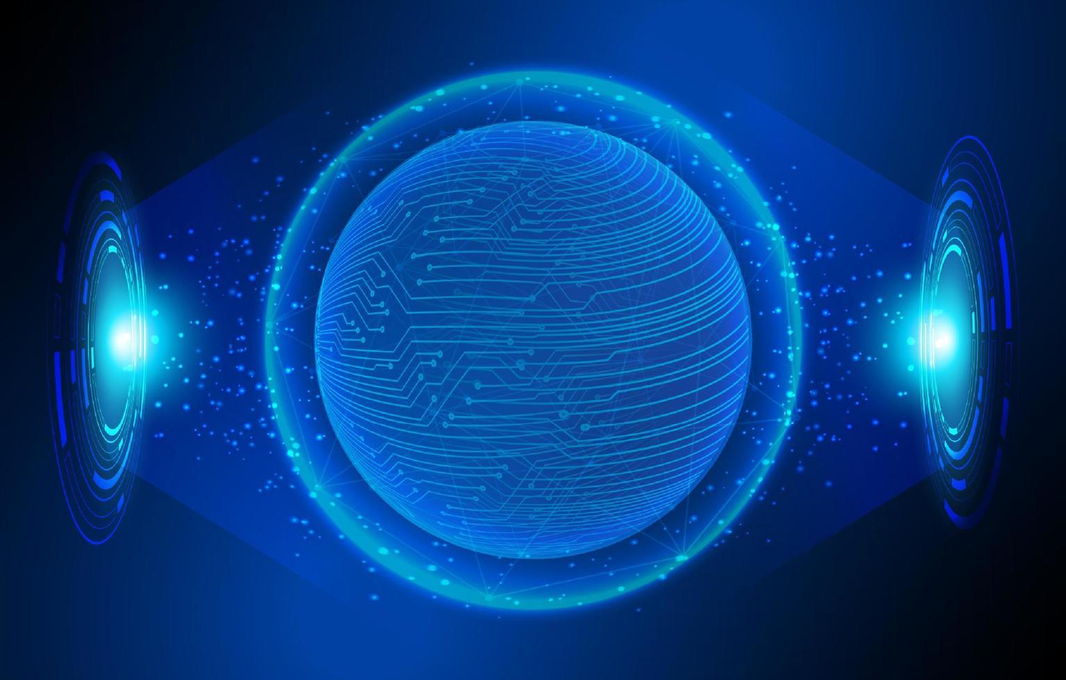 Modern Holographic Globe on Technology Background vector