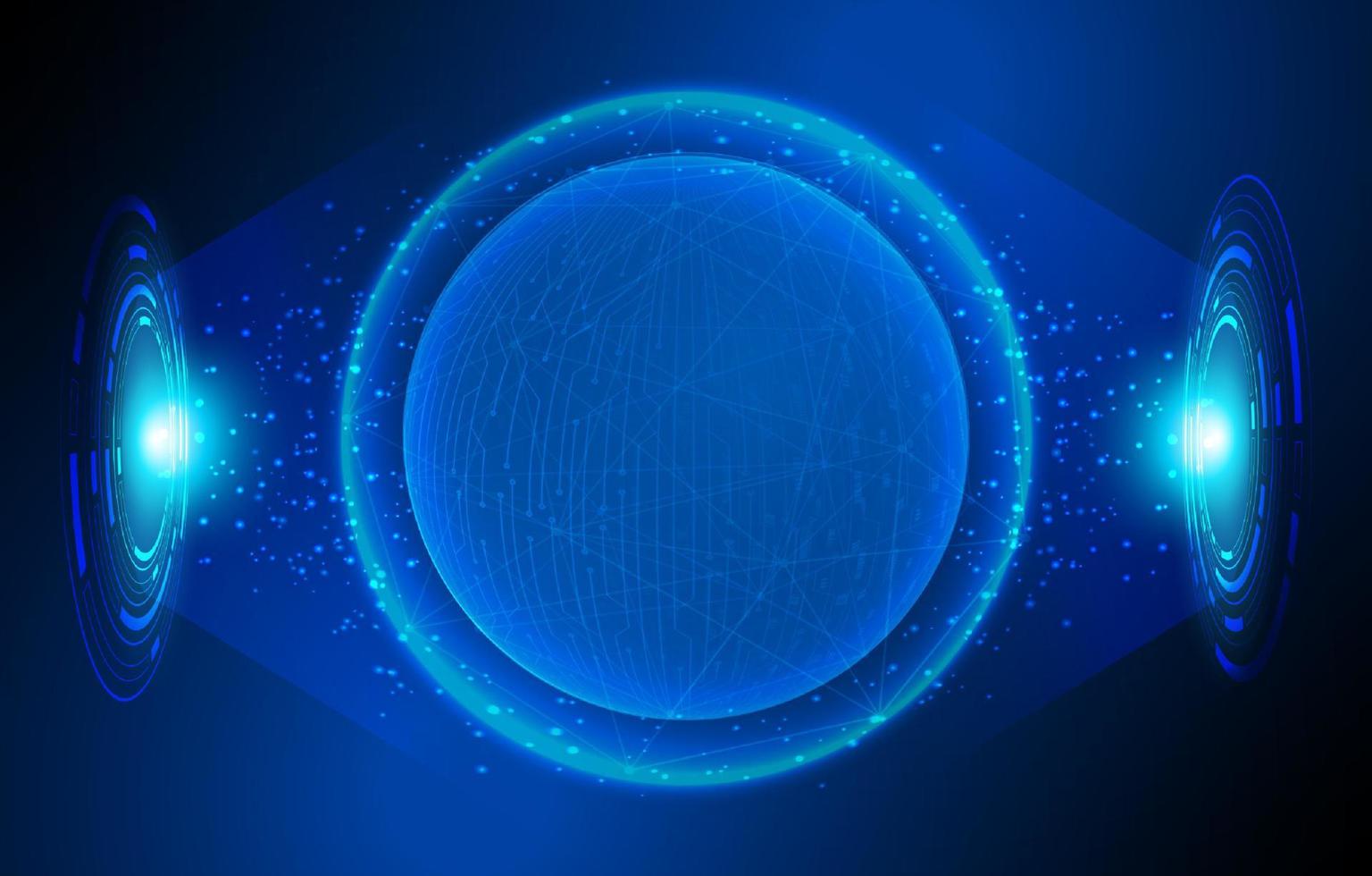 Modern Holographic Globe on Technology Background vector