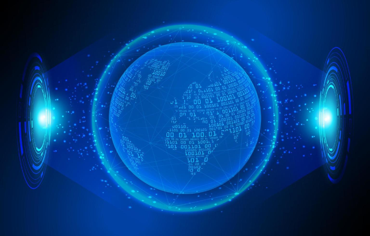 Modern Holographic Globe on Technology Background vector