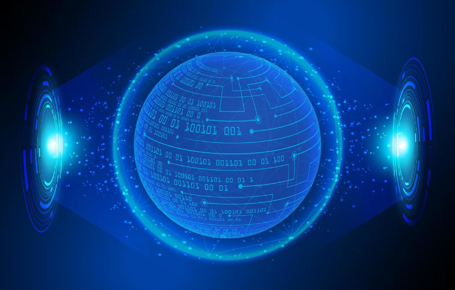 Modern Holographic Globe on Technology Background vector