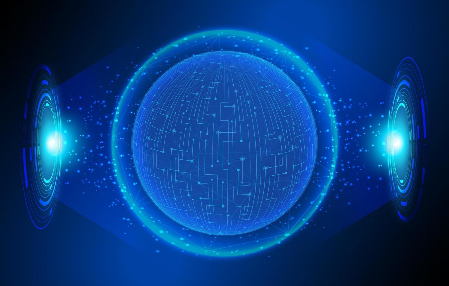 Modern Holographic Globe on Technology Background vector