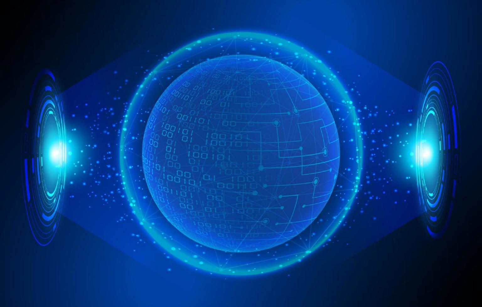 Modern Holographic Globe on Technology Background vector