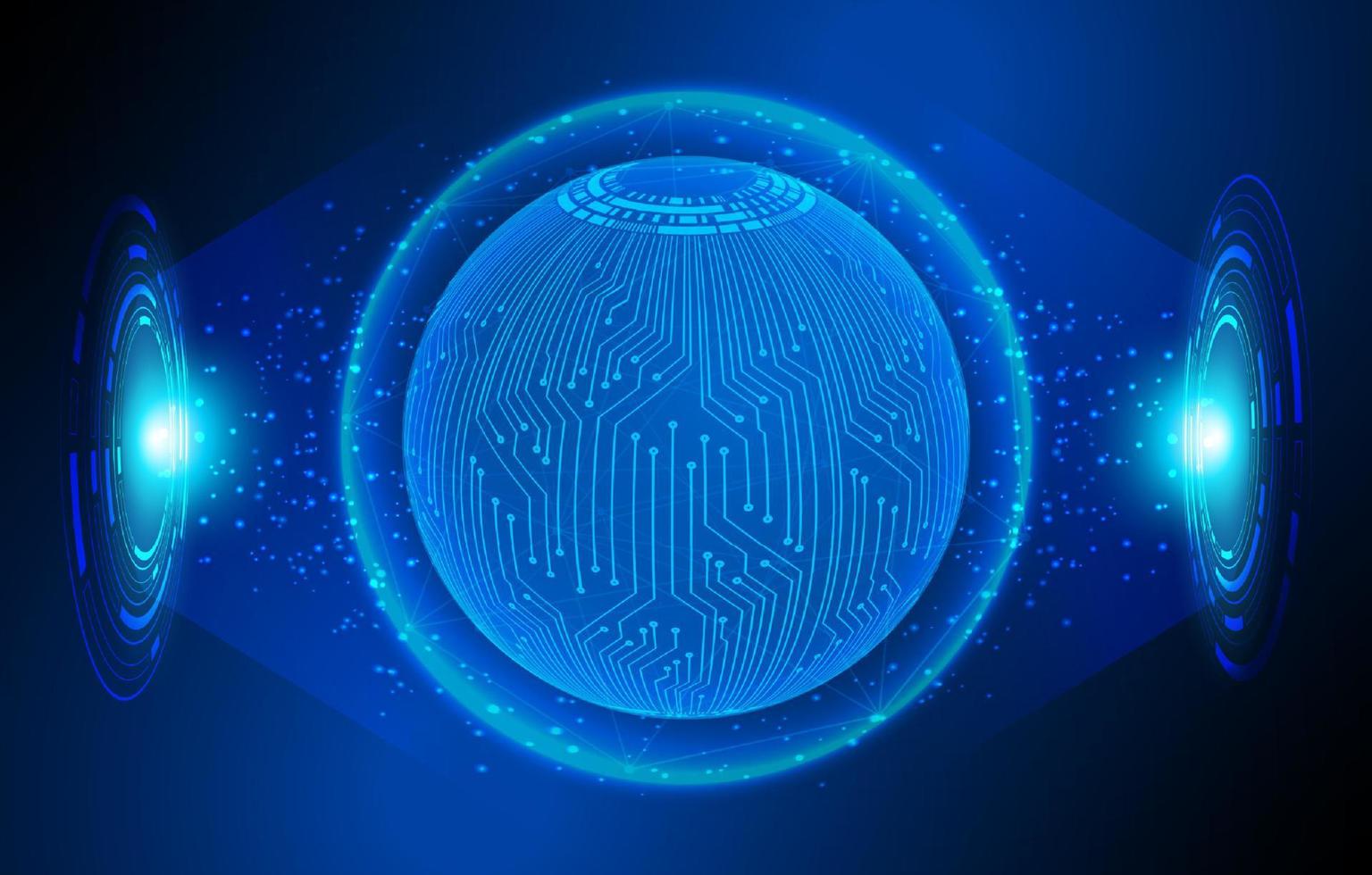 Modern Holographic Globe on Technology Background vector