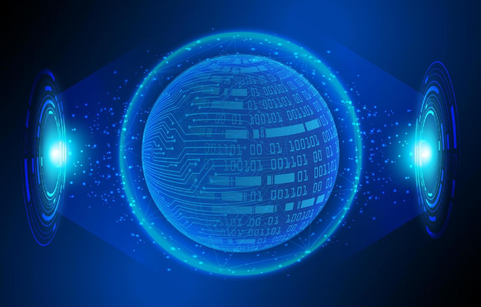 Modern Holographic Globe on Technology Background vector
