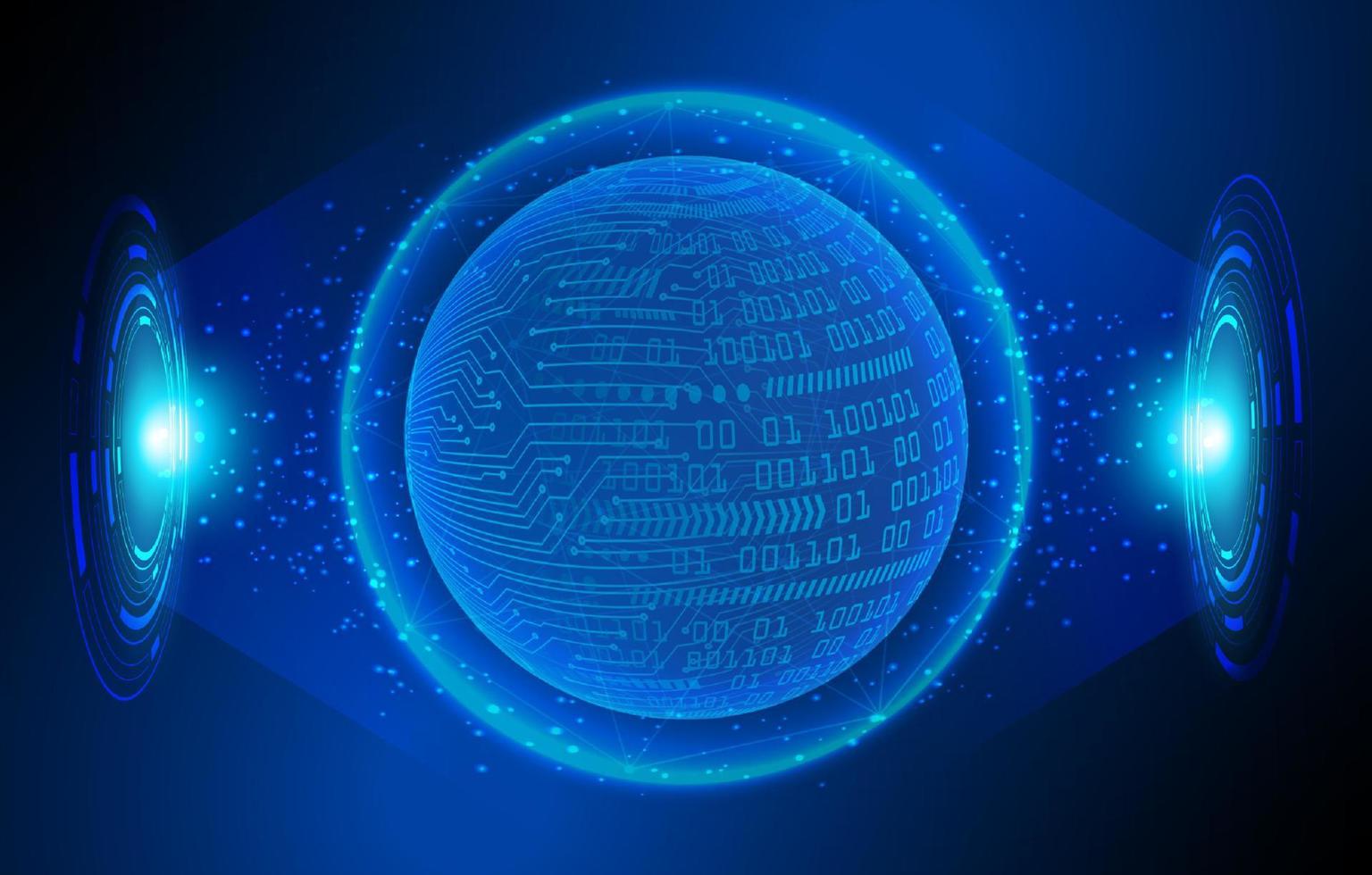 Modern Holographic Globe on Technology Background vector