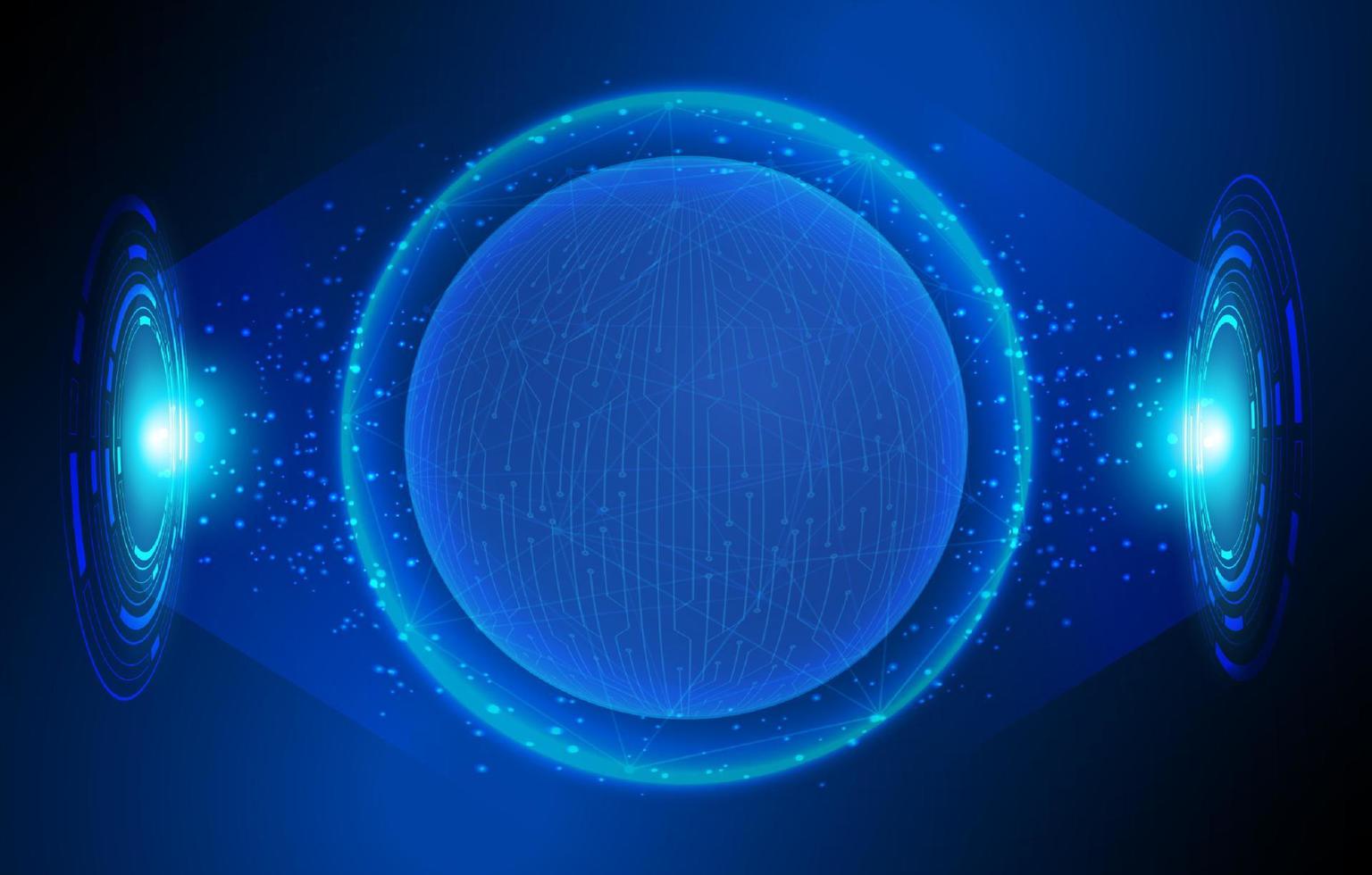 Modern Holographic Globe on Technology Background vector