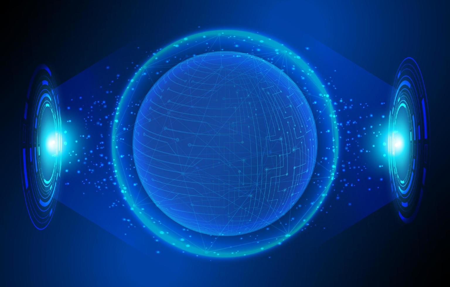 Modern Holographic Globe on Technology Background vector