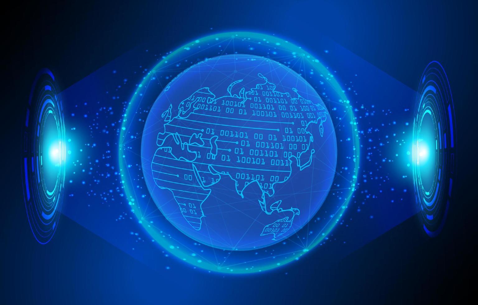 Modern Holographic Globe on Technology Background vector