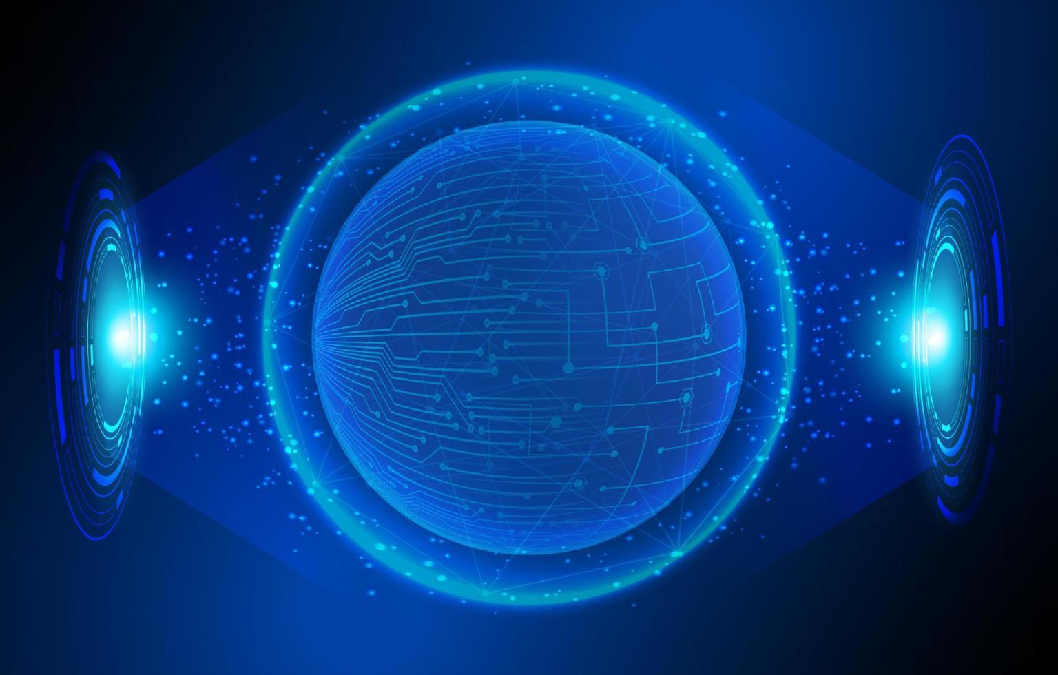 Modern Holographic Globe on Technology Background vector