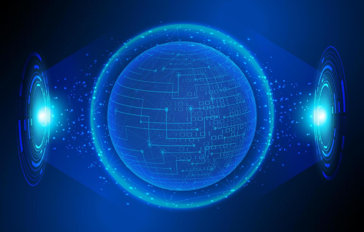 Modern Holographic Globe on Technology Background vector