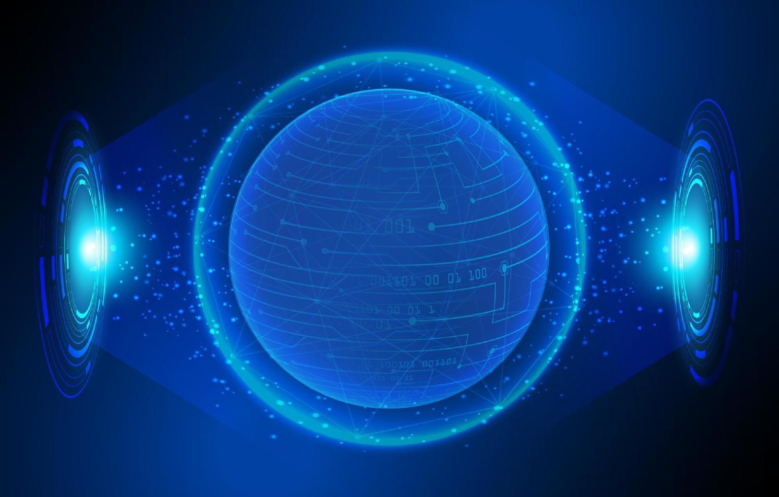 Modern Holographic Globe on Technology Background vector