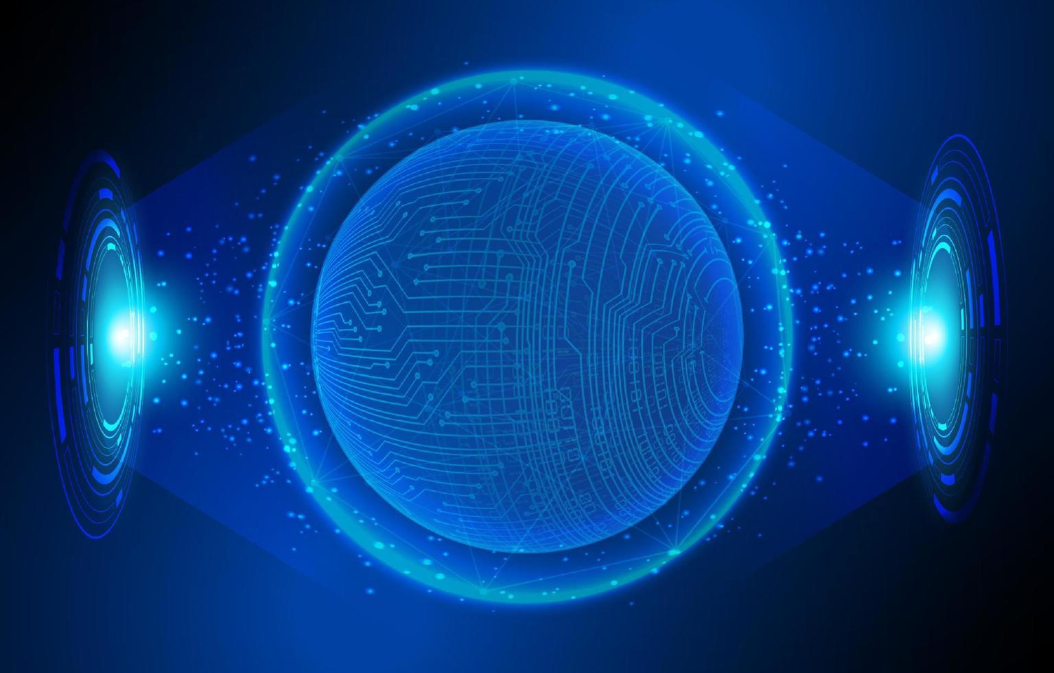 Modern Holographic Globe on Technology Background vector