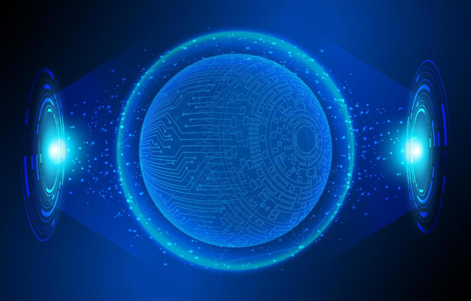 Modern Holographic Globe on Technology Background vector