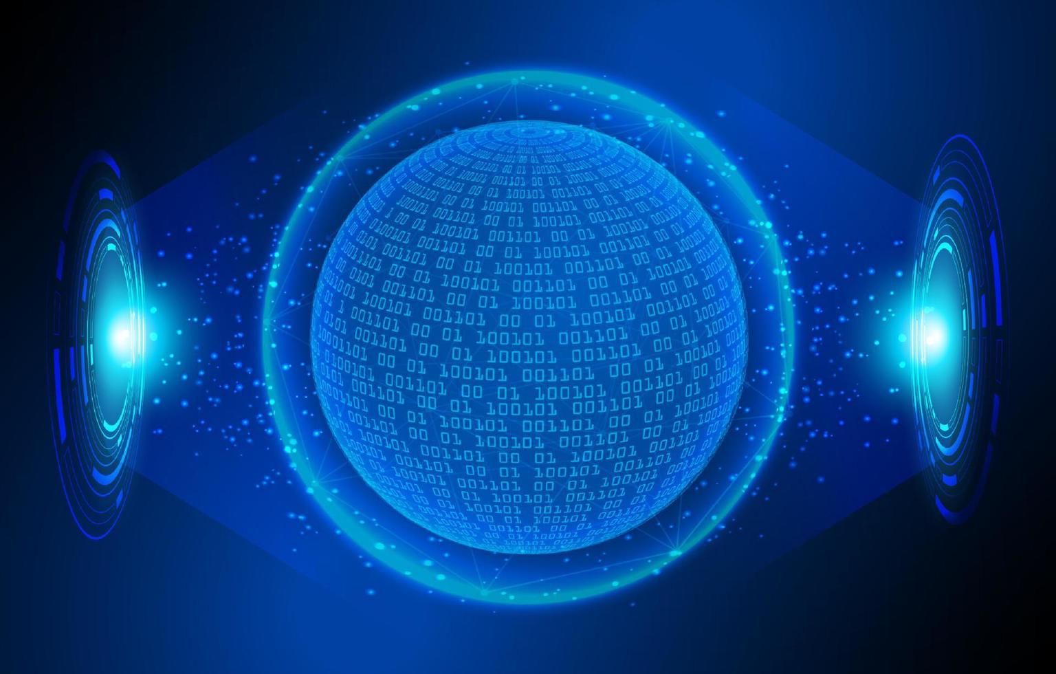 Modern Holographic Globe on Technology Background vector