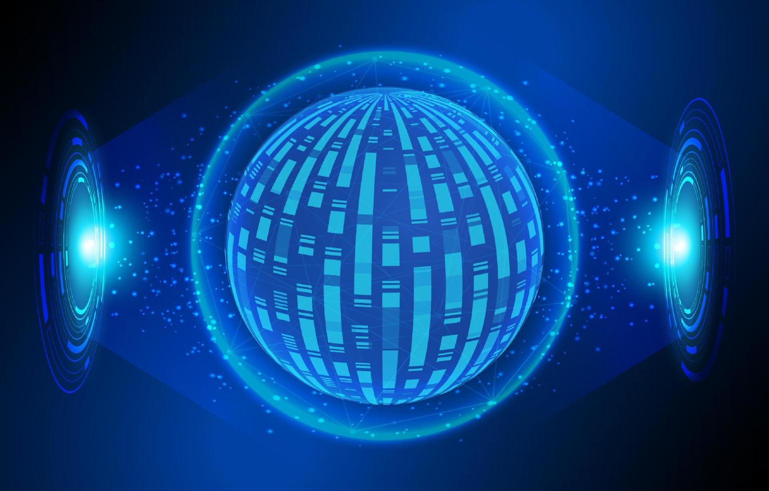 Modern Holographic Globe on Technology Background vector