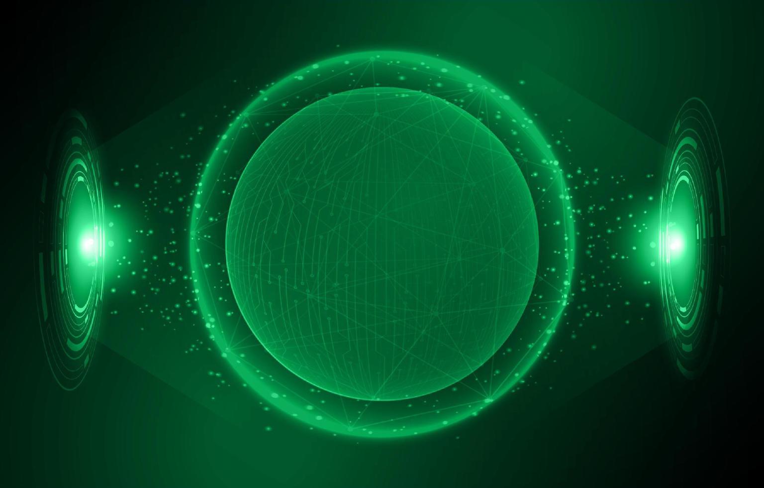 Modern Holographic Globe on Technology Background vector