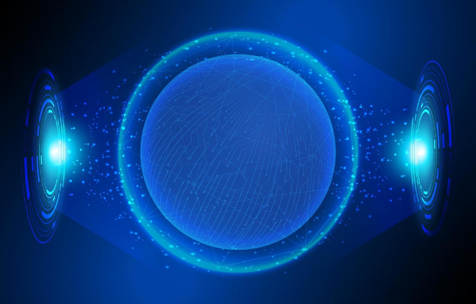 Modern Holographic Globe on Technology Background vector