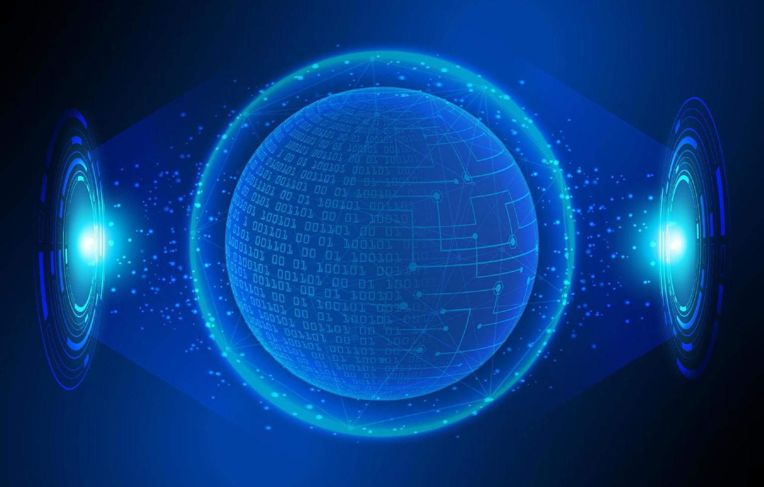 Modern Holographic Globe on Technology Background vector