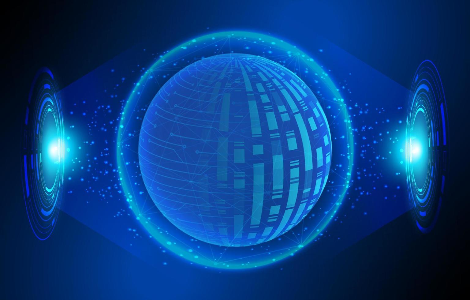 Modern Holographic Globe on Technology Background vector