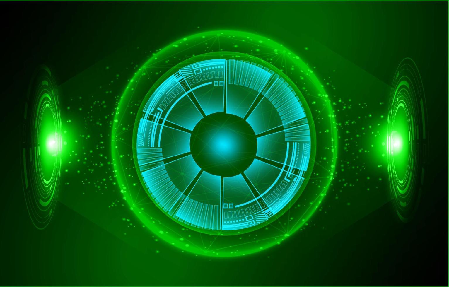 Modern Holographic Eye on Technology Background vector