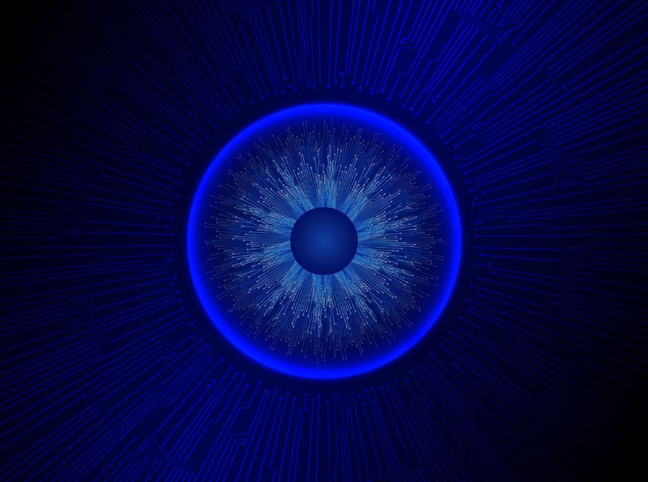 Modern Holographic Eye Ball on Technology Background vector