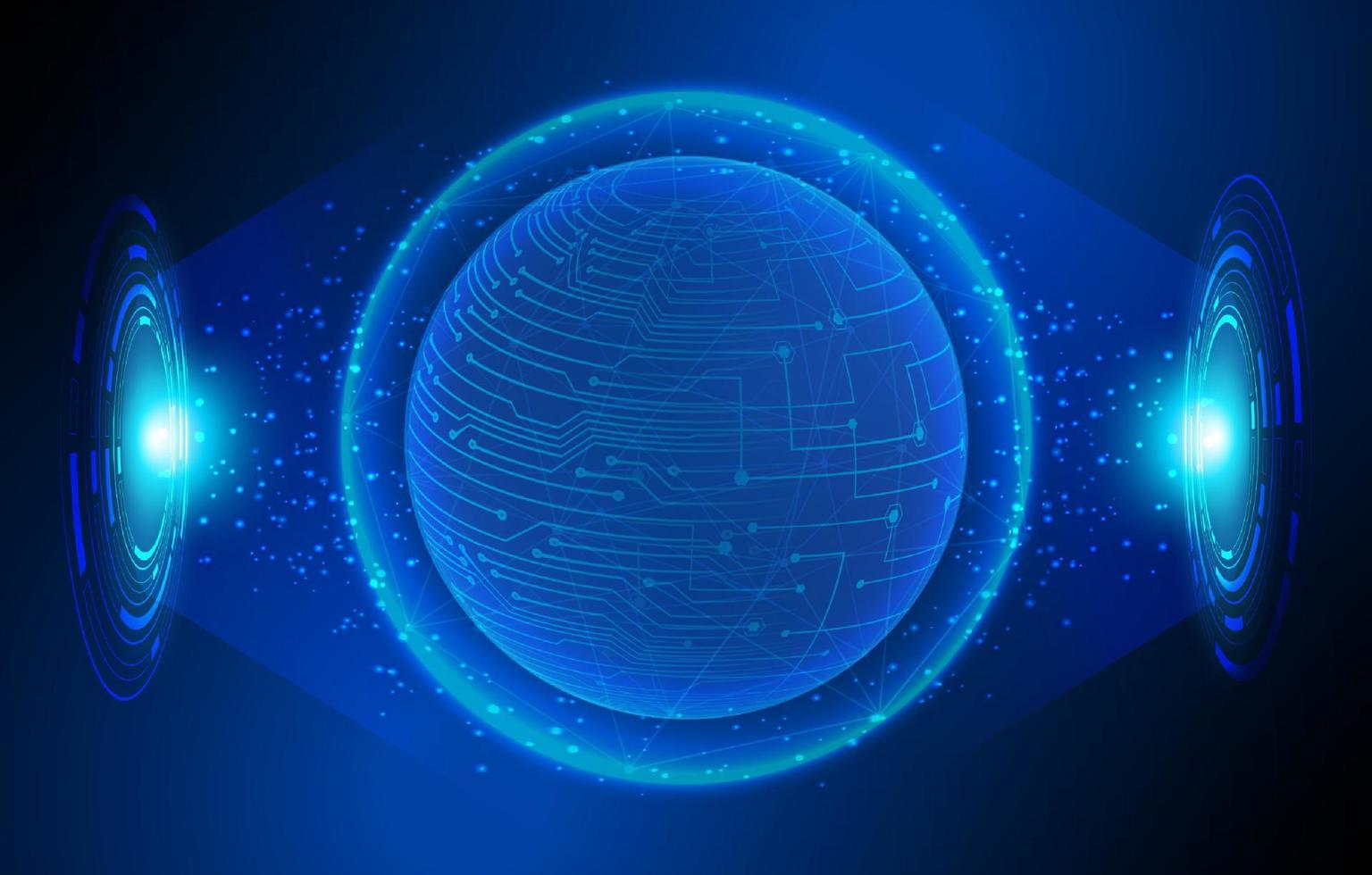 Modern Holographic Globe on Technology Background vector