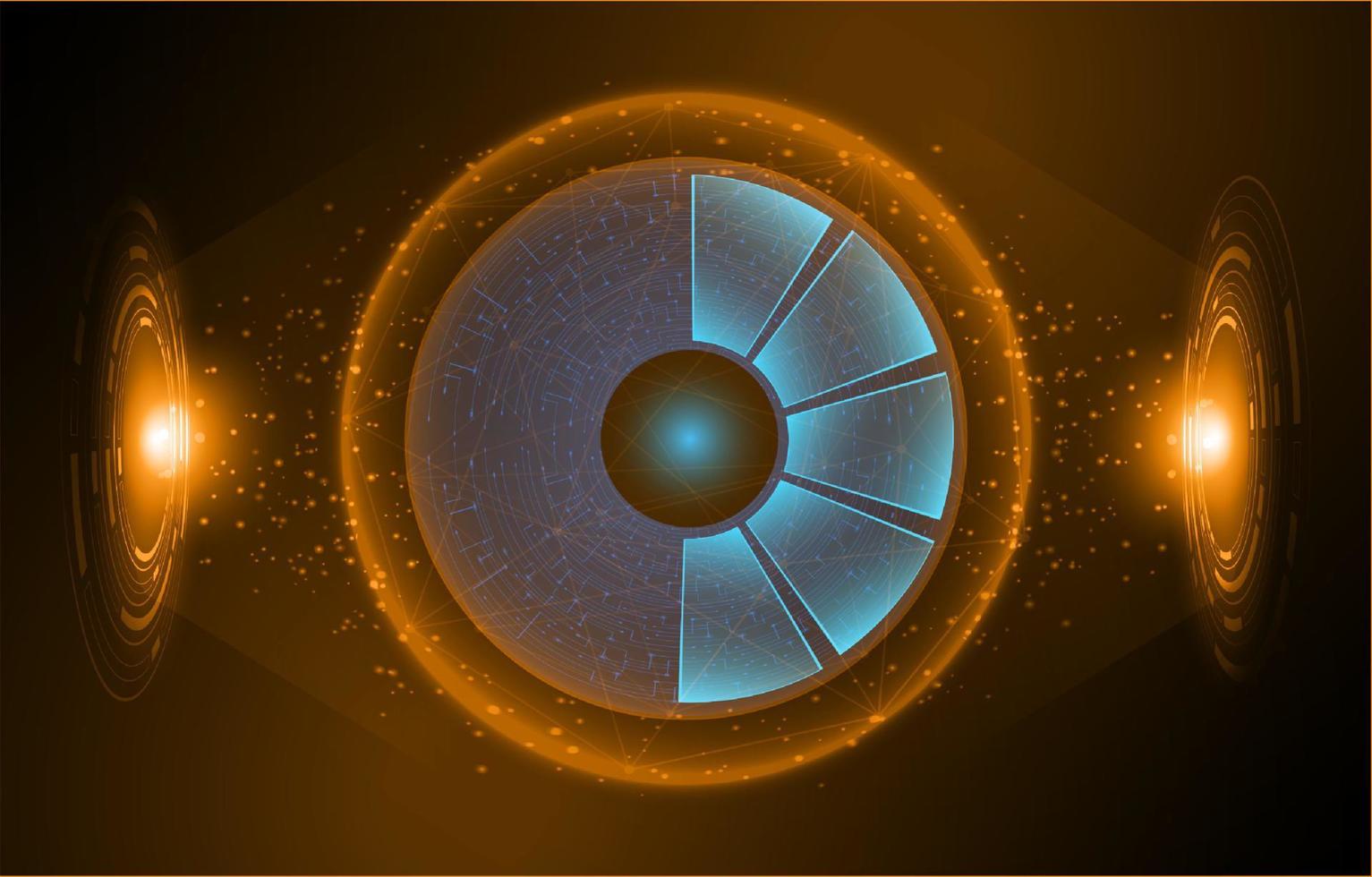 Modern Holographic Eye on Technology Background vector
