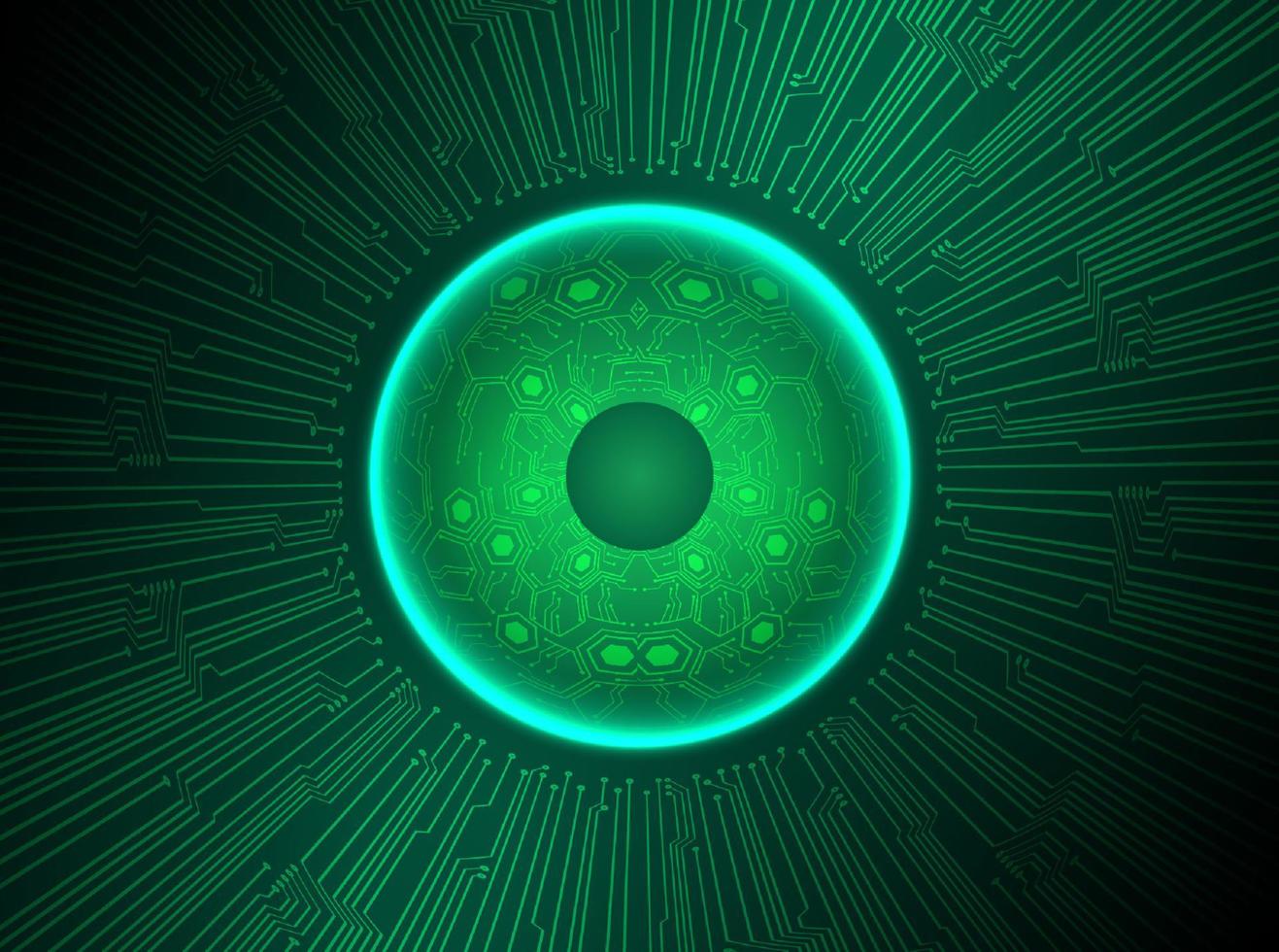 Modern Holographic Eye Ball on Technology Background vector