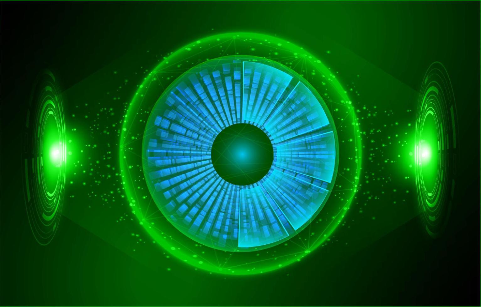 Modern Holographic Eye on Technology Background vector