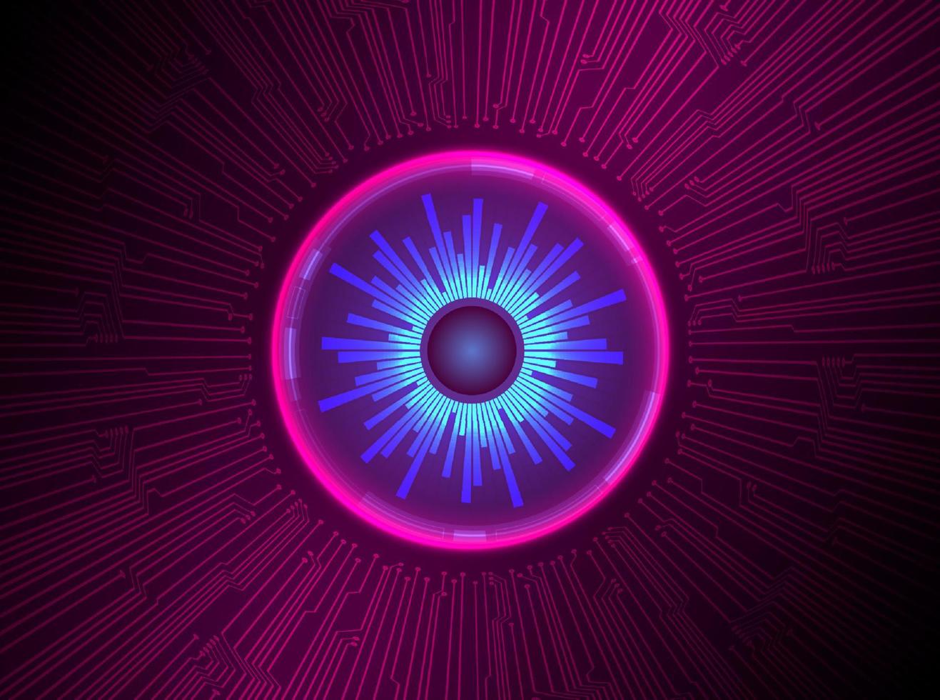 Modern Holographic Eye Ball on Technology Background vector