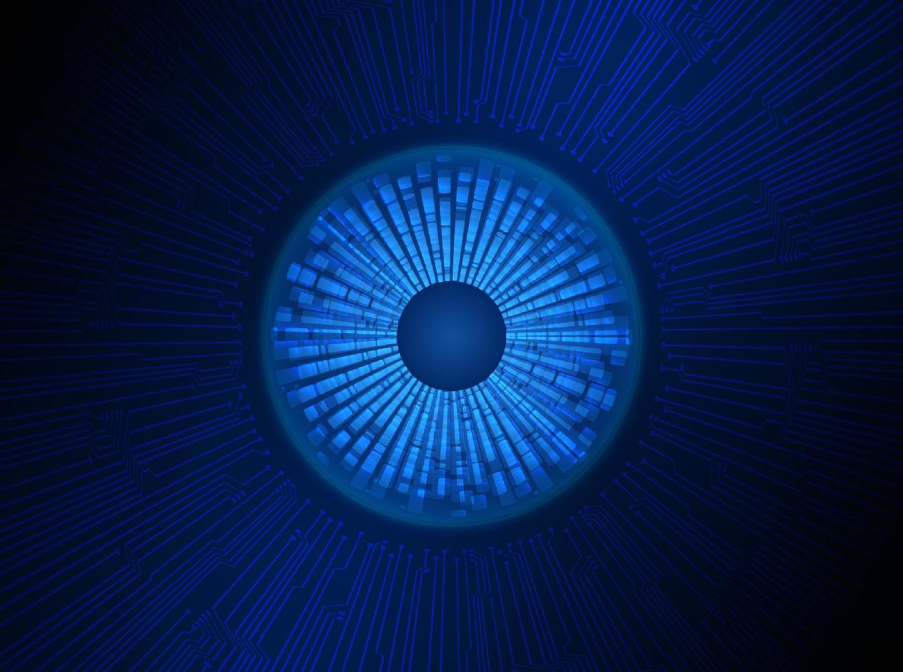 Modern Holographic Eye Ball on Technology Background vector