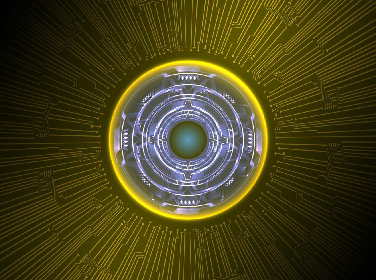 Modern Holographic Eye ball on Technology Background vector