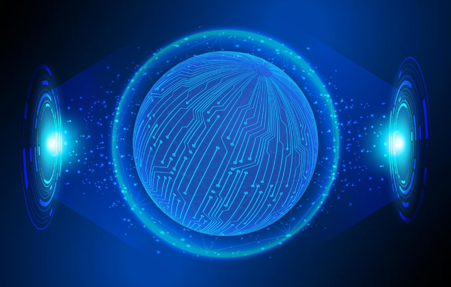 Modern Holographic Globe on Technology Background vector