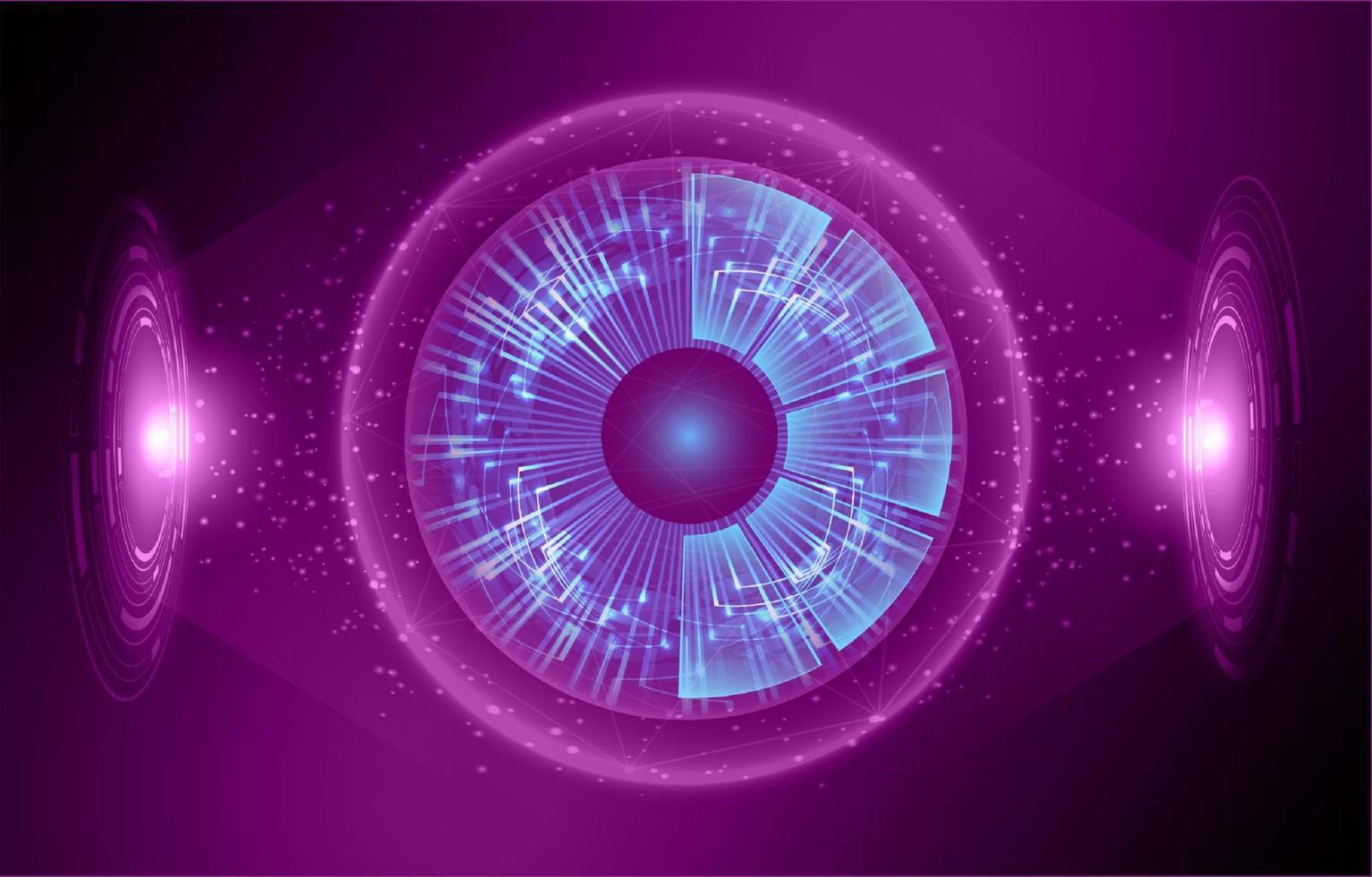 Modern Holographic Eye on Technology Background vector