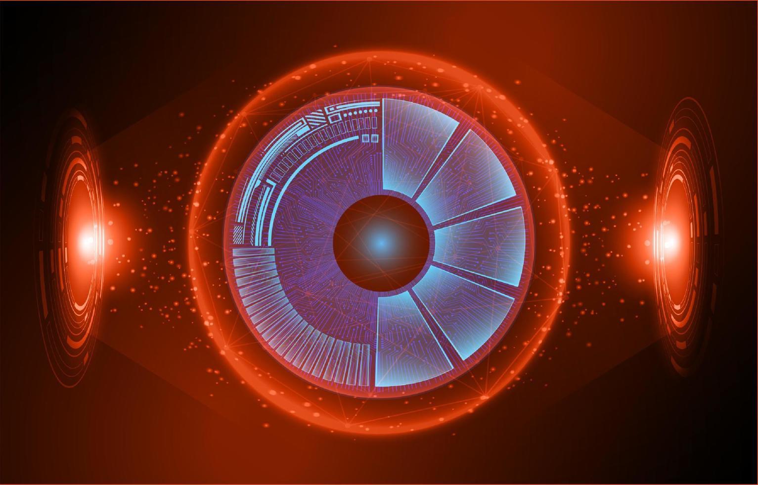 Modern Holographic Eye on Technology Background vector