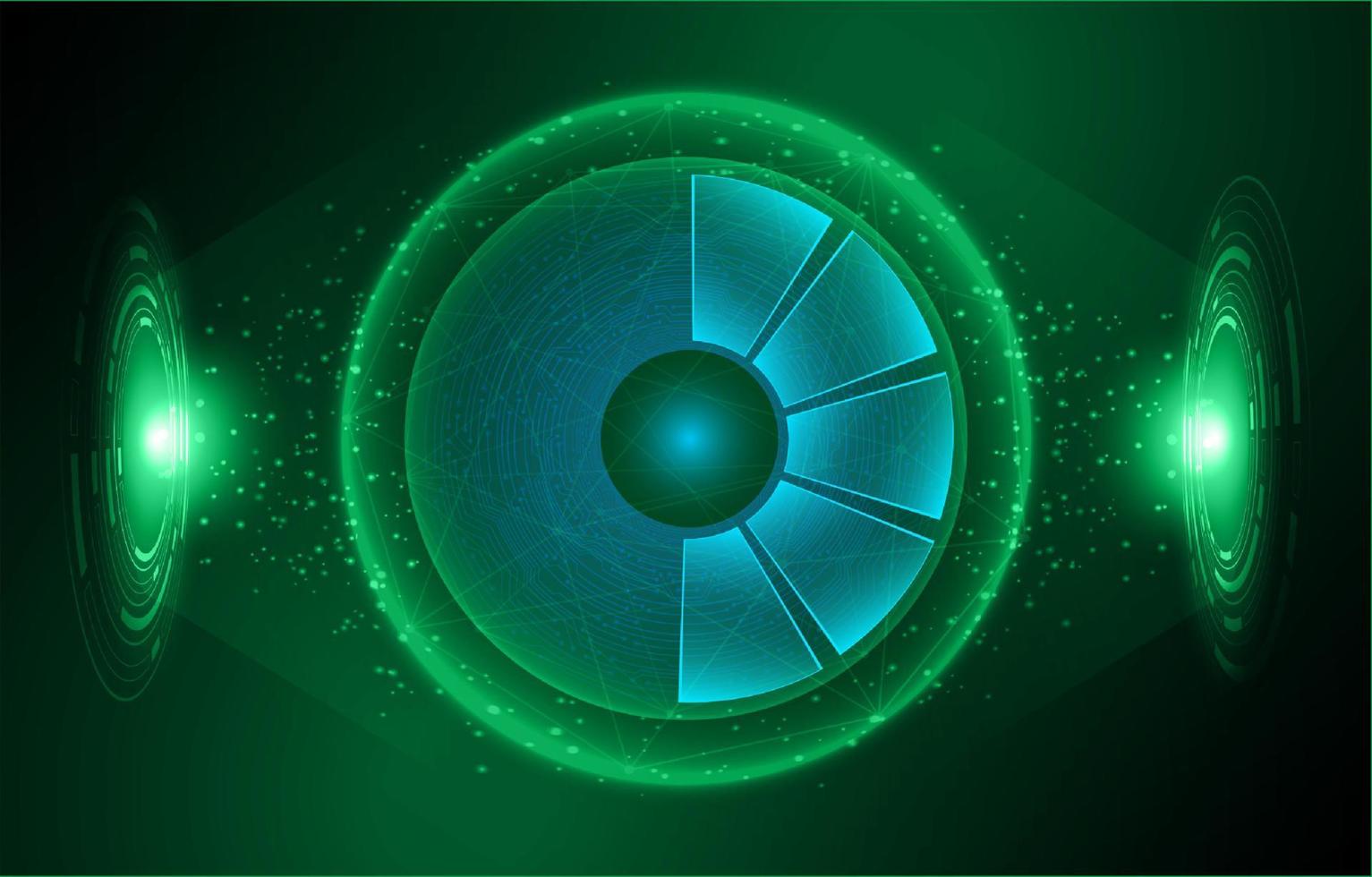 Modern Holographic Eye on Technology Background vector