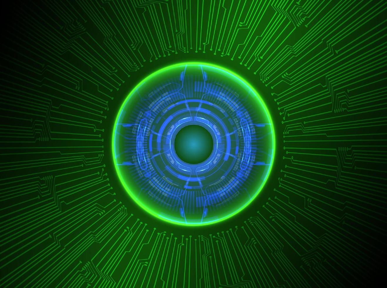 Modern Holographic Eye Ball on Technology Background vector